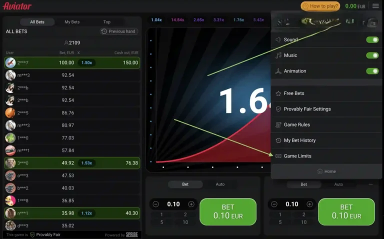 How to play aviator interface